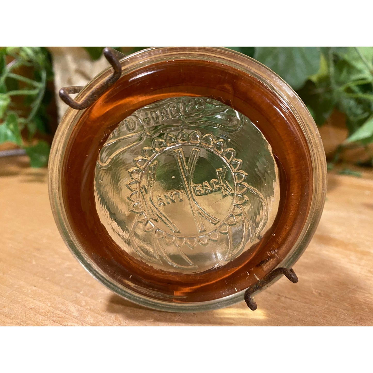 Antique Wide Mouth Square Queen Canning Jar with Kant Krack Lid | Wire Bale Lid | Vintage Glass Mason Jar | Primitives | Farmhouse Decor