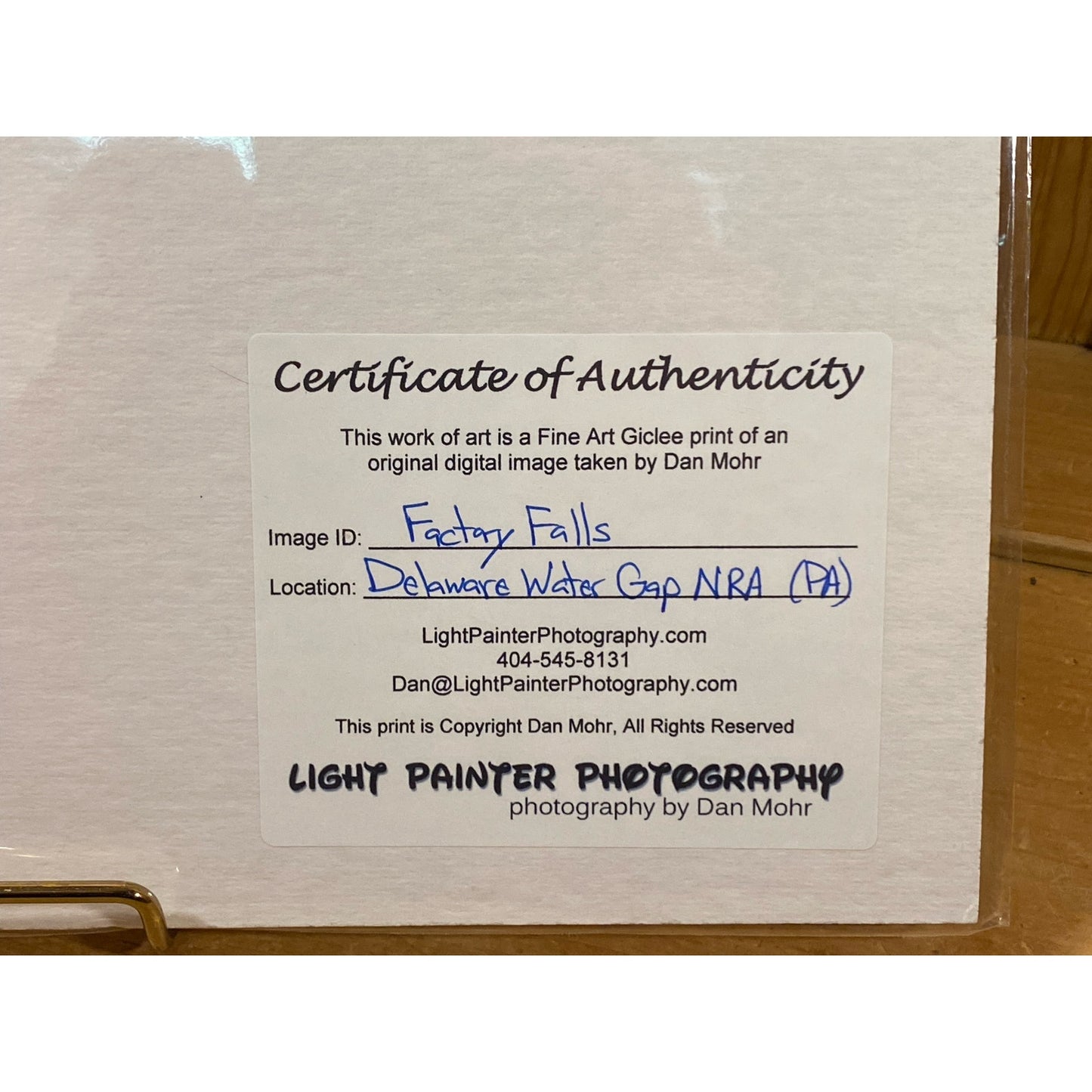 Vintage Waterfall Art Photo by Dan Mohr | Factory Falls | Delaware | Certificate of Authenticity | Matted Fine Art Giclee Print | Farmhouse