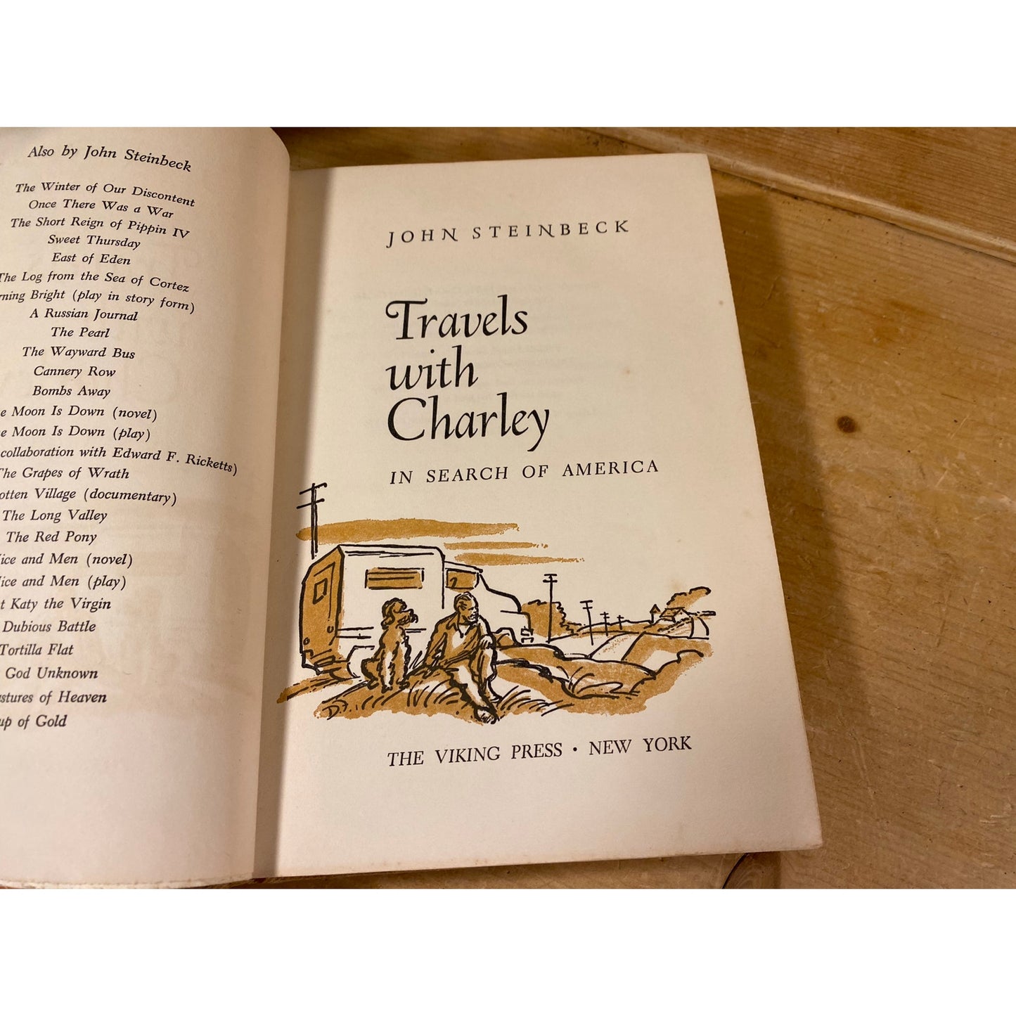 Vintage Book: Travels With Charley - In Search of America | John Steinbeck | 1962 | Travelogue of Steinbeck's USA Road Trip | Hardcover