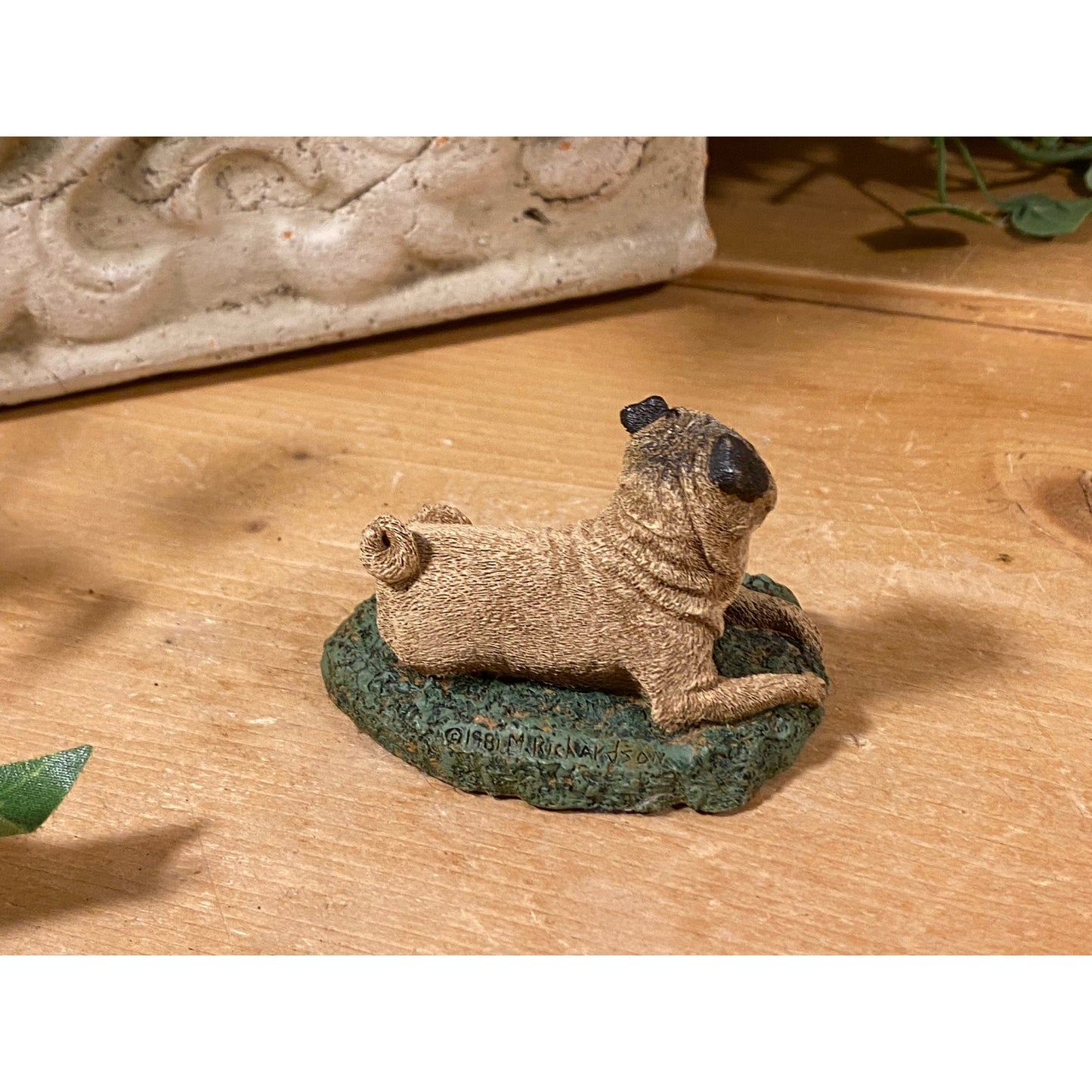 Vintage Cold Bronze Cast "Pug" Dog Figurine | Kennel Collection | Marsha A. Richardson | Cottagecore | Handcrafted In Boone, NC | Dog Figure