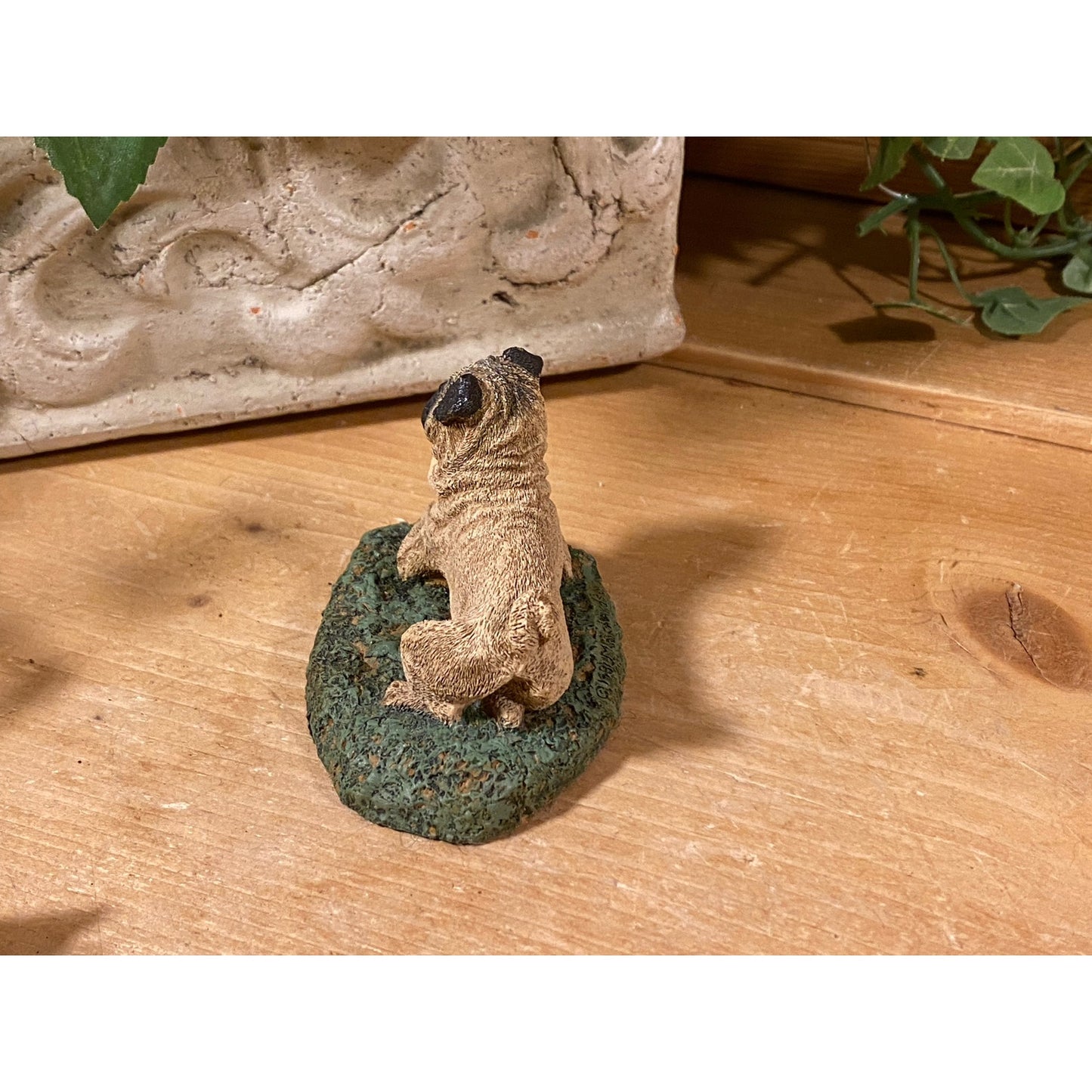 Vintage Cold Bronze Cast "Pug" Dog Figurine | Kennel Collection | Marsha A. Richardson | Cottagecore | Handcrafted In Boone, NC | Dog Figure