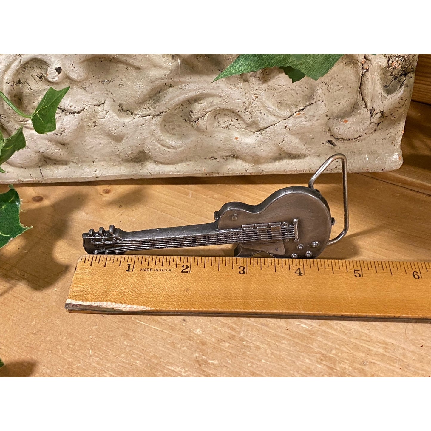 Vintage Brass Electric Guitar Belt Buckle | Bergamot Brass Works | Womens Retro Fashion | Metal Guitar Belt Buckle | Womens Retro Fashion