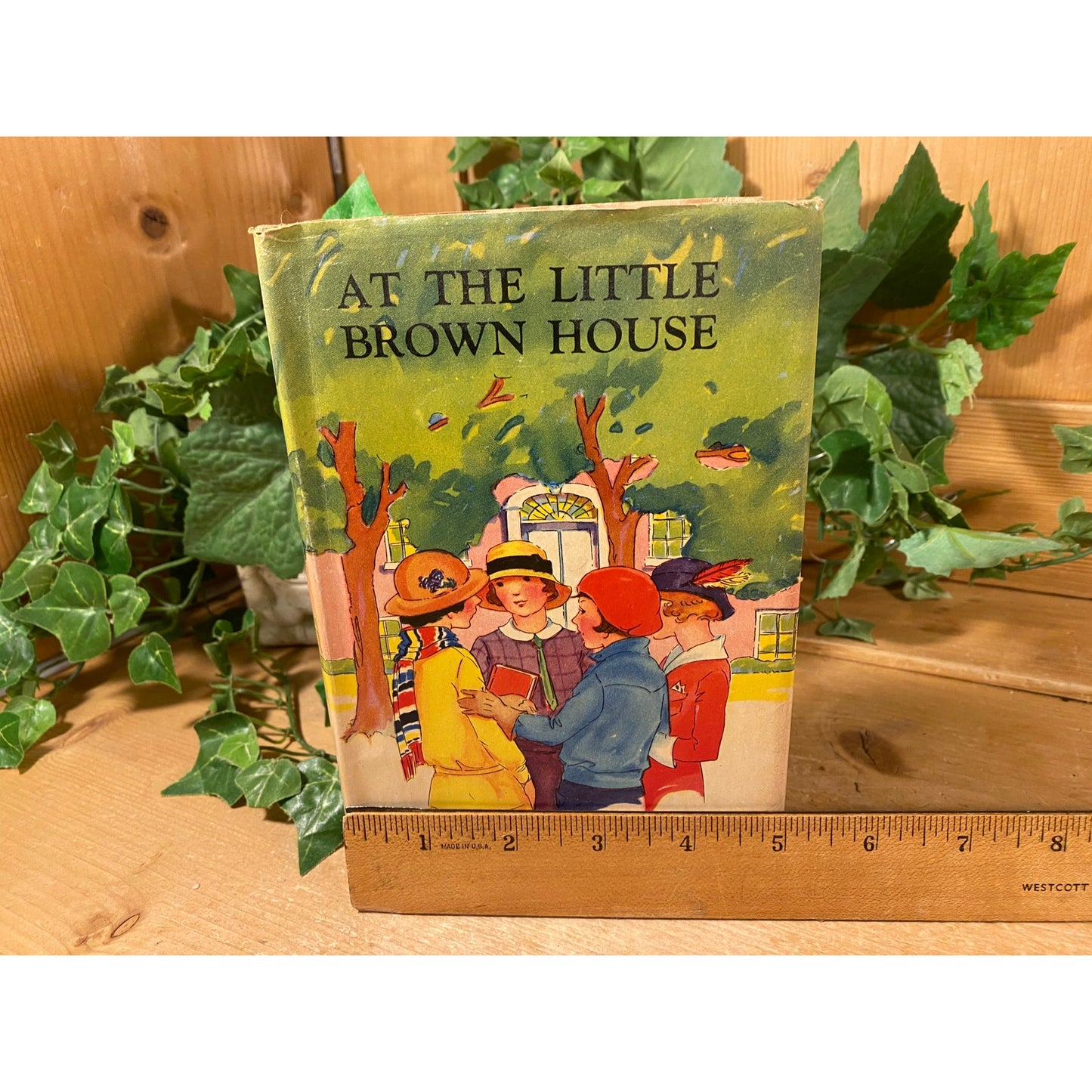 Vintage Book: At the Little Brown House | 1930s | Ruth Alberta Brown | Hardcover Novel Fiction | Small Town Rural | Saalfield Publishing