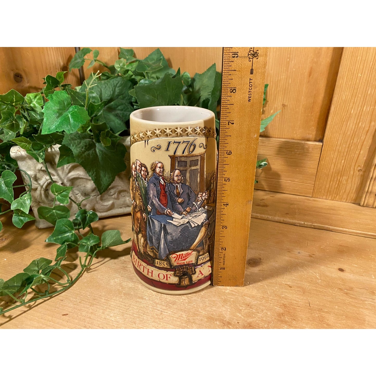 Vintage Ceramic Miller Beer Stein | Birth of A Nation | 35867 | Miller Beer Mug | Clydesdale Horses | Academia Barware | Second In A Series