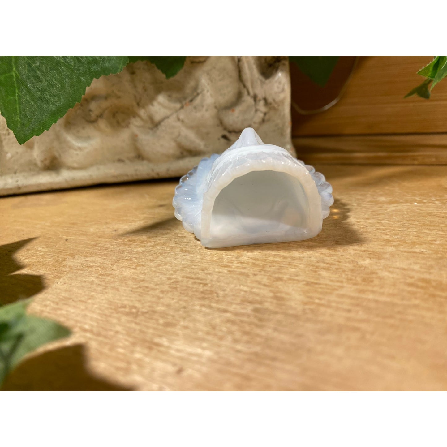 Vintage Art Glass Indian Chief Toothpick Holder | Boyd Glass | Opalescent Oyster White Depression Glass Toothpick Holder | Midcentury Modern