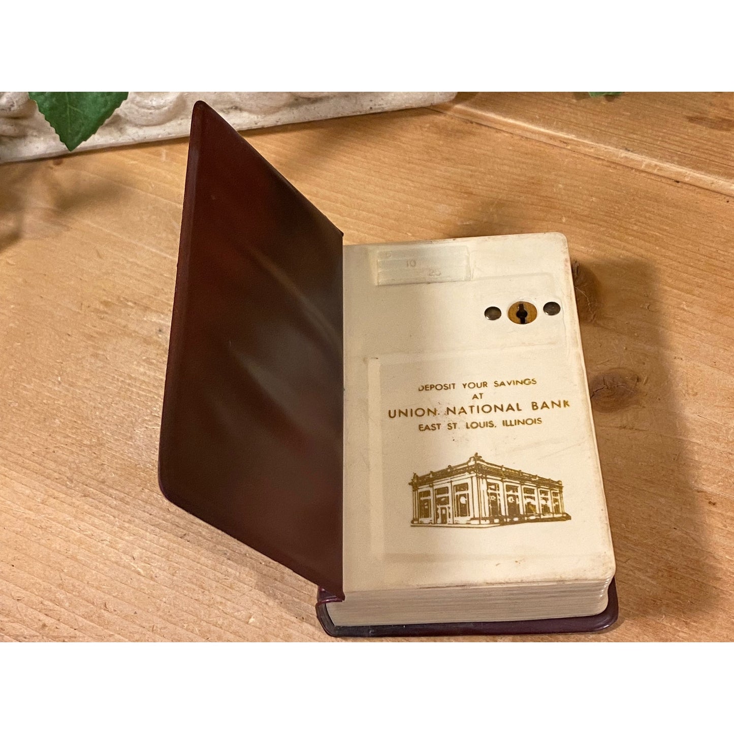 Vintage Union National Bank | "Your Future" Book Shaped Coin Bank (no key) | East St. Louis, Illinois | East Saint Louis Collectible Bank