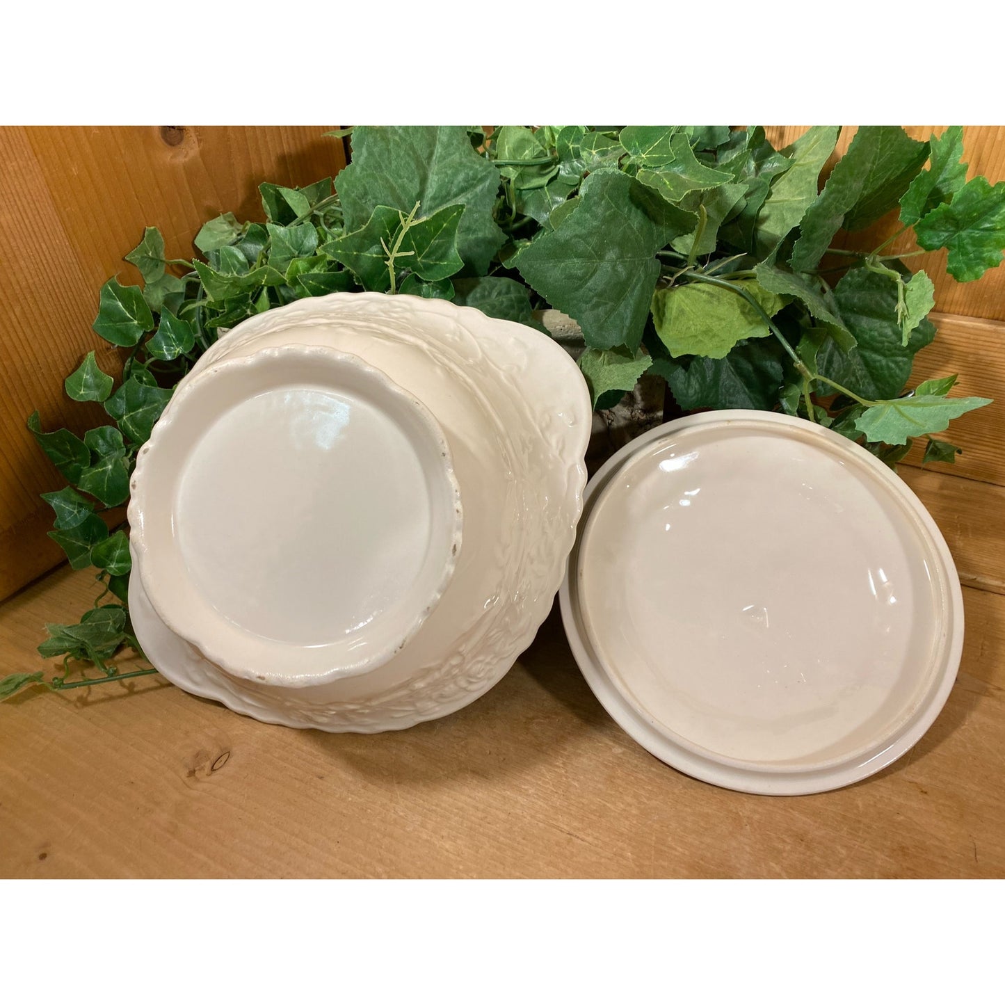 Vintage Steubenville Pottery Covered Dish | White Pottery Bowl with Roses | White Pottery Covered Bowl | Cottagecore Table Decor | Victorian