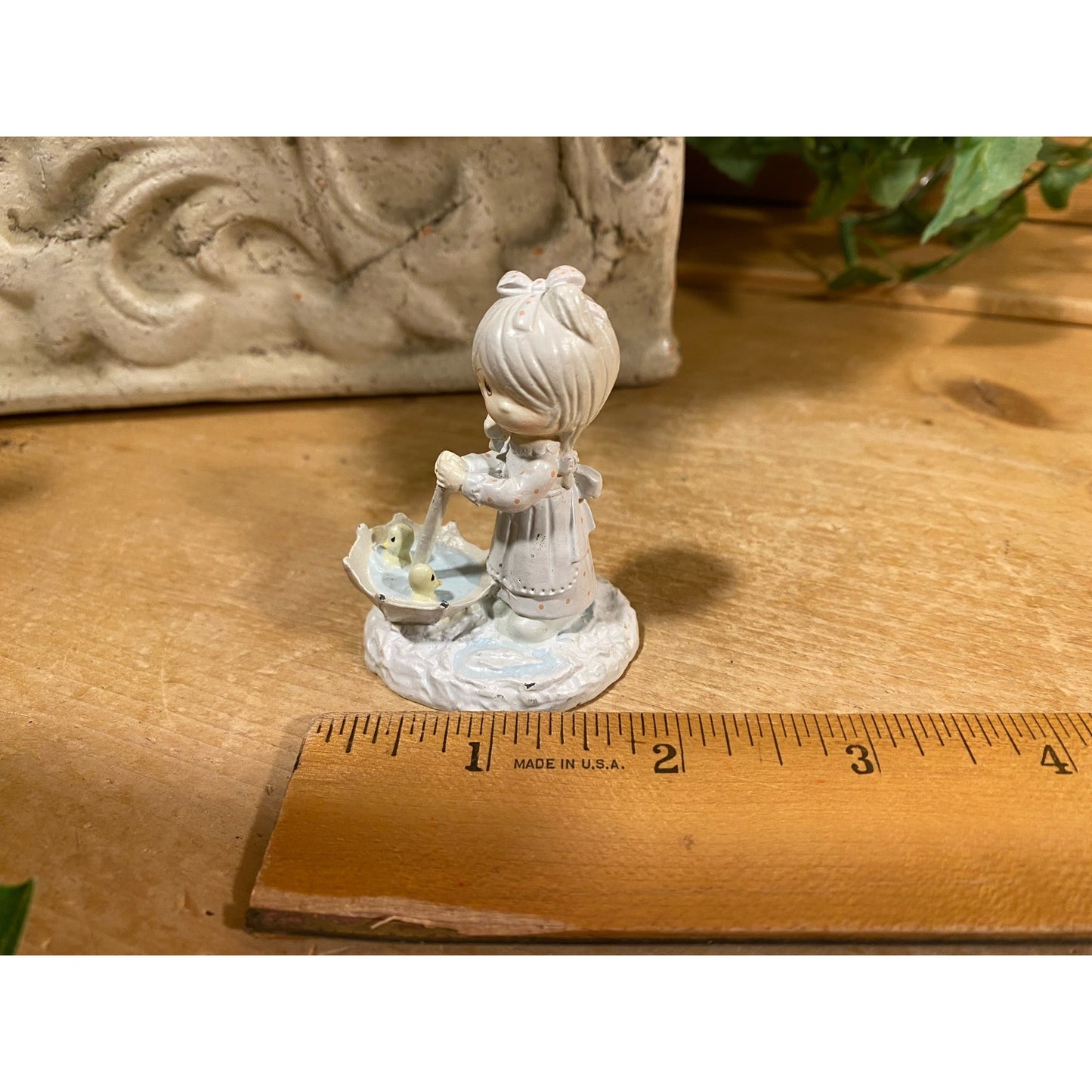 Vintage Precious Moments Figurine | Girl with Ducks In Umbrella | 1992 | 617458 | Retro Decor | Collectible Figurine | Spring Decor | Easter