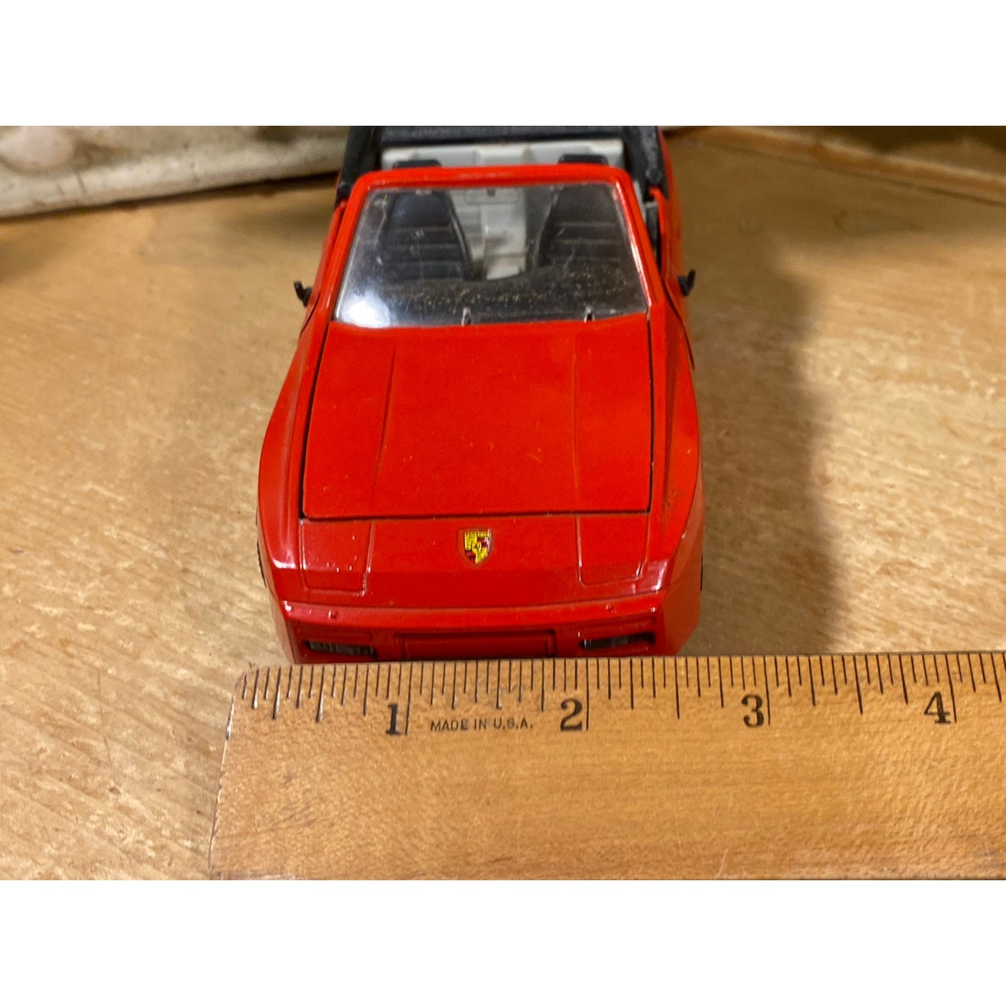 Vintage Toy Car | Red Convertible Porsche 944 Turbo | Majorette | 1:24 Scale Model Car | Collectible Miniature Car
