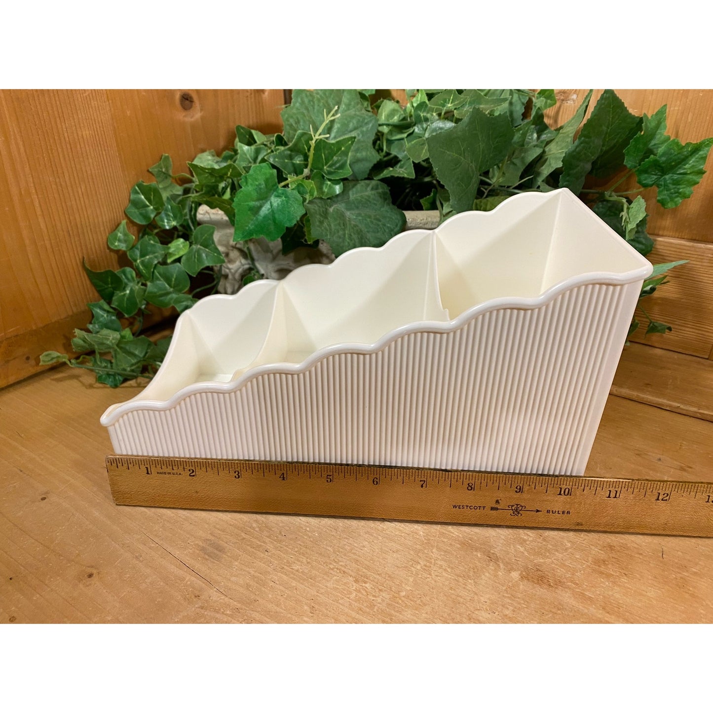 Vintage White Tupperware 3-Tier Spice Holder | Plastic Spice Organizer Shelf | Midcentury Modern | 1970s Kitchen | Tupperware Spice Rack