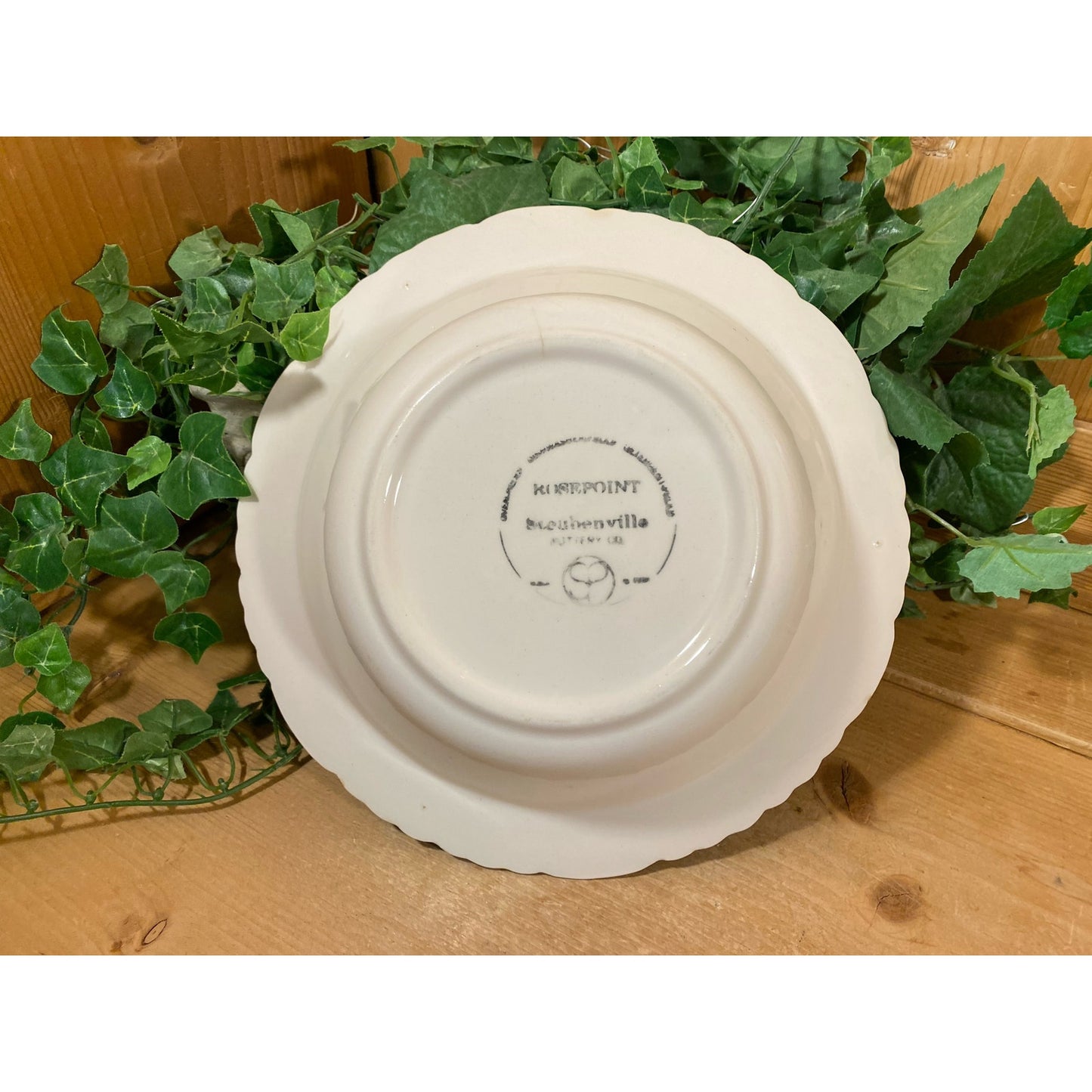 Vintage Steubenville Pottery Bowl | Rosepoint | Scalloped White Pottery Bowl | Shabby Chic Kitchen | Cottagecore Table Decor | Victorian