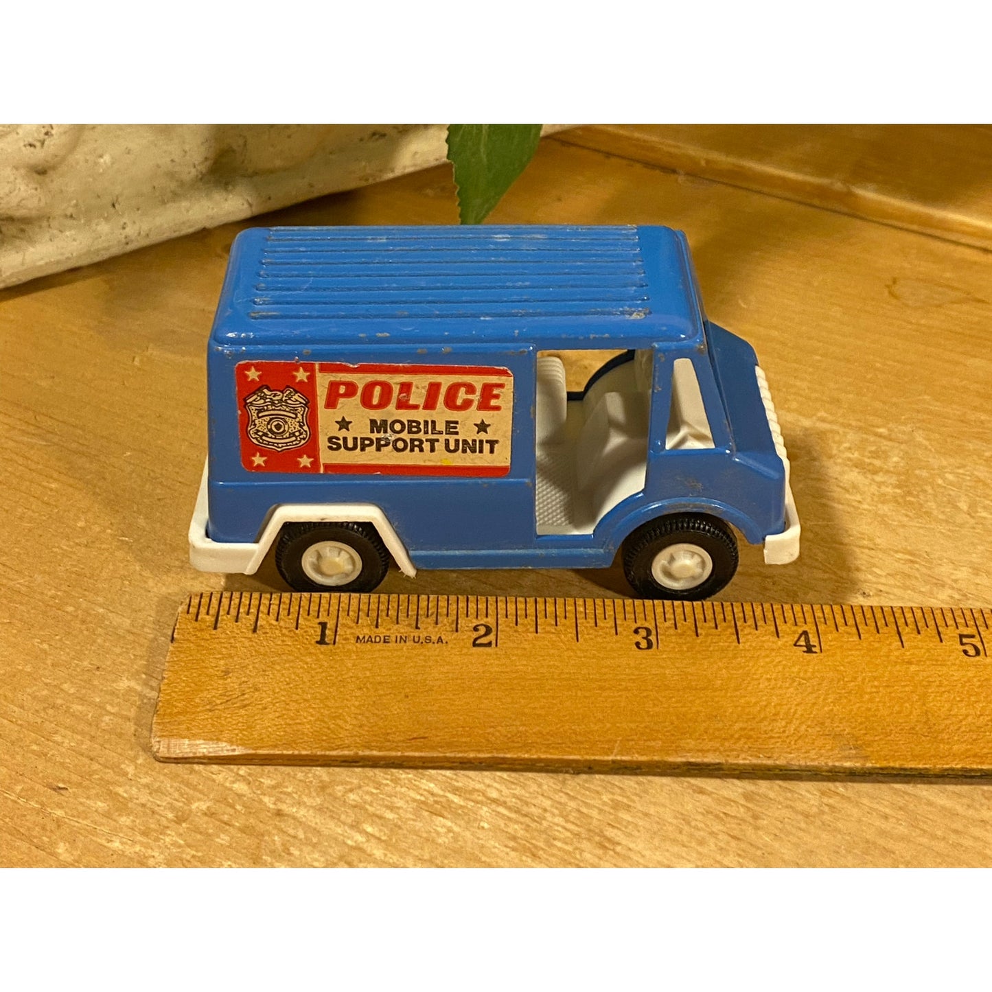 Vintage Die Cast Toy Van | Blue Van | Police Mobile Support Unit | TootsieToy | 1970 | Collectible Die Cast Toy Car | Vintage Toy Car