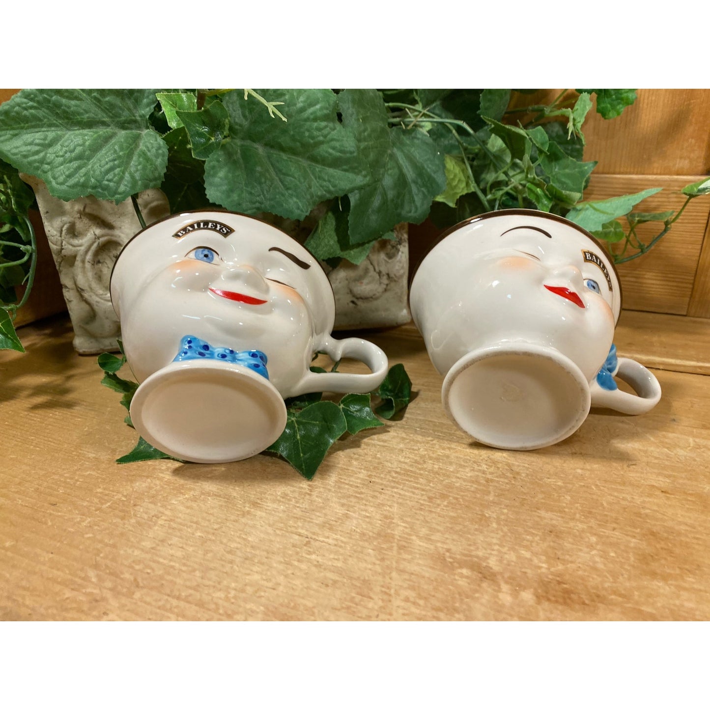 Vintage Baileys Irish Cream Winking Cups - Set of 2 | Winking Man Mug | Winking Lady Mug | Limited Edition 1996 | Yum | Baileys Face Teacups