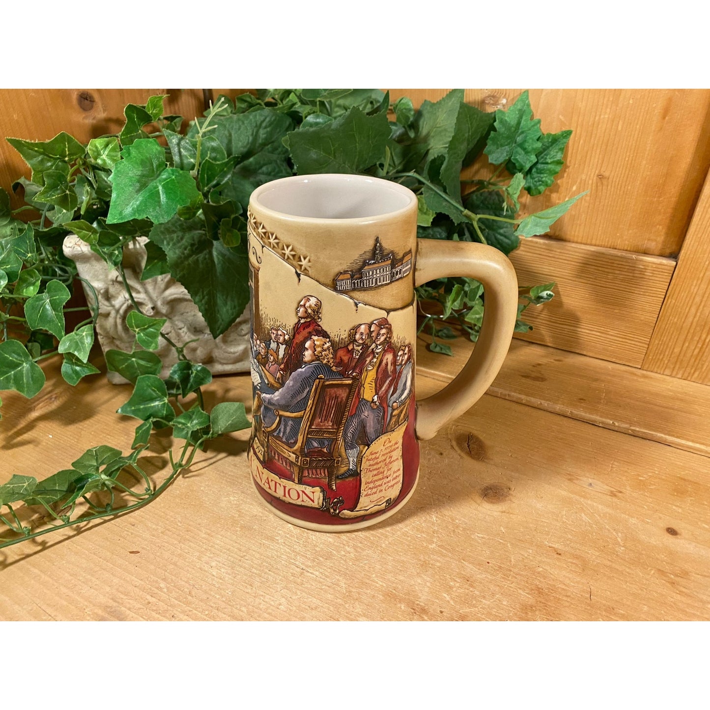 Vintage Ceramic Miller Beer Stein | Birth of A Nation | 35867 | Miller Beer Mug | Clydesdale Horses | Academia Barware | Second In A Series