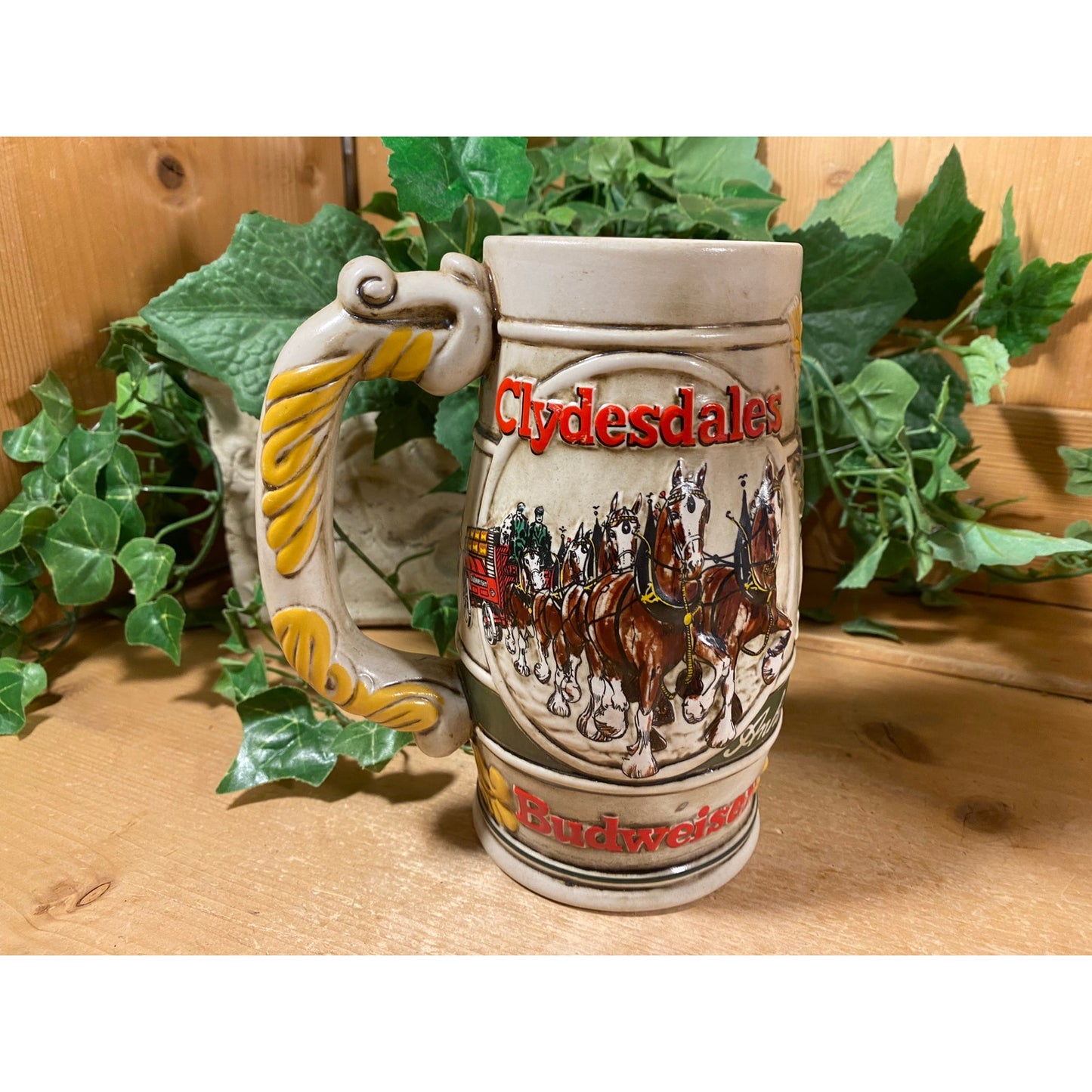 Vintage Ceramic Budweiser Stein In Original Box | 2002 | Budweiser Clydesdale Horses | Guiding the Way Home | Beer Stein | Retro Barware