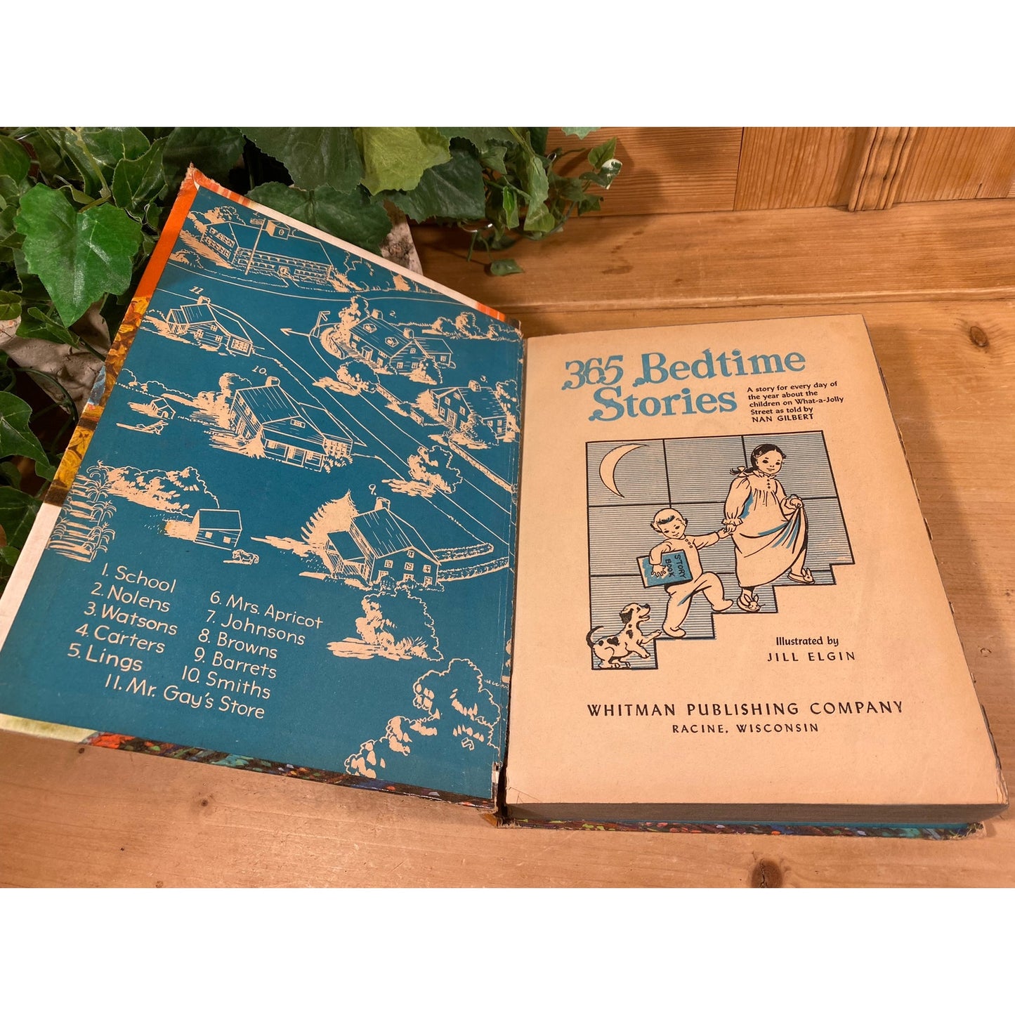 Vintage Book: 365 Bedtime Stories | Hardcover Children's Storybook | Vintage Kids Story Book | Cottagecore Shelf Decor | Grandma with Kids