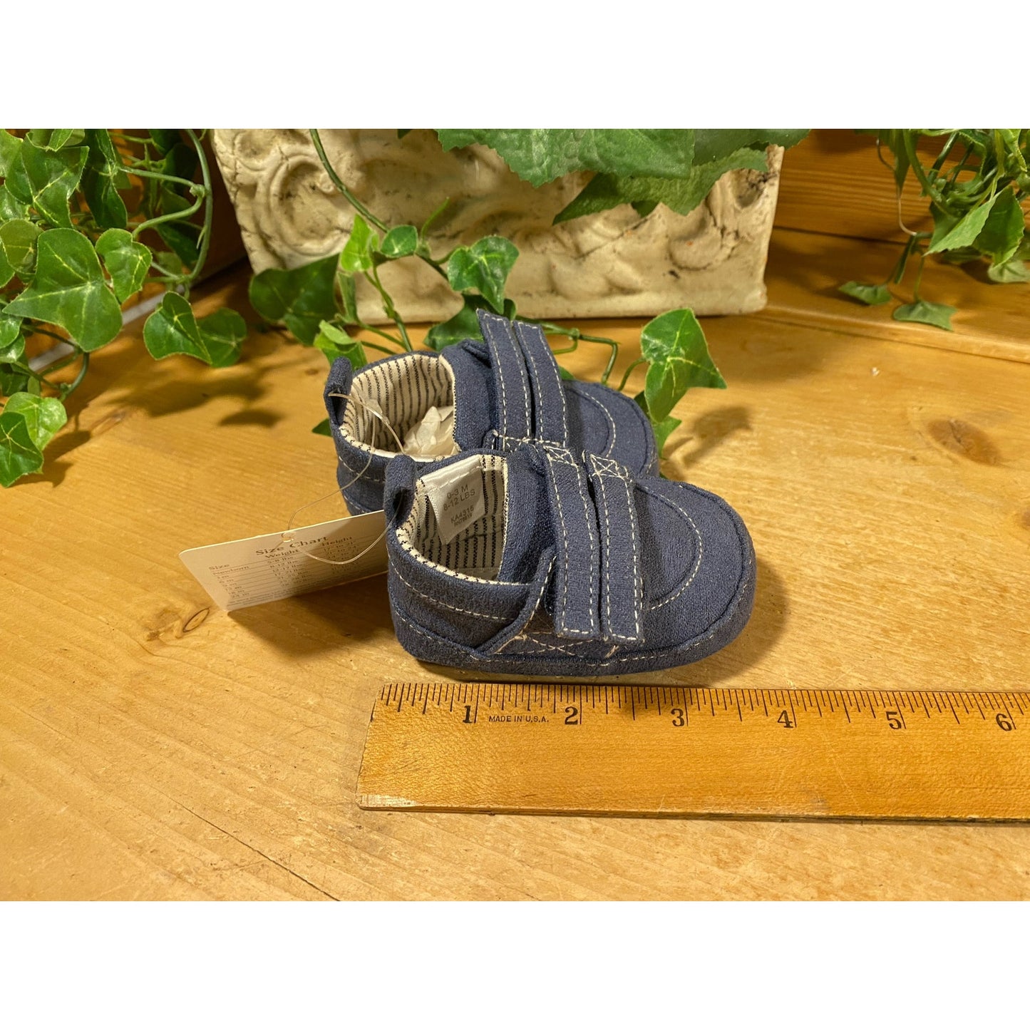 NWT Blue Suede Baby Shoes | Boys 0-3 mo. | FAO Schwarz | New Infant Boy Crib Shoes with Tags | FAO | Blue Slip-On Baby Shoes with Velcro