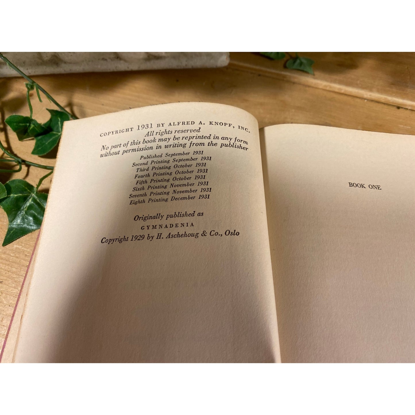 Vintage Book: The Wild Orchid | 1931 | Sigrid Undset | Fiction Novel | Violet Boards | Hardcover Book | Gymnadenia | Knopff | Classic Literature