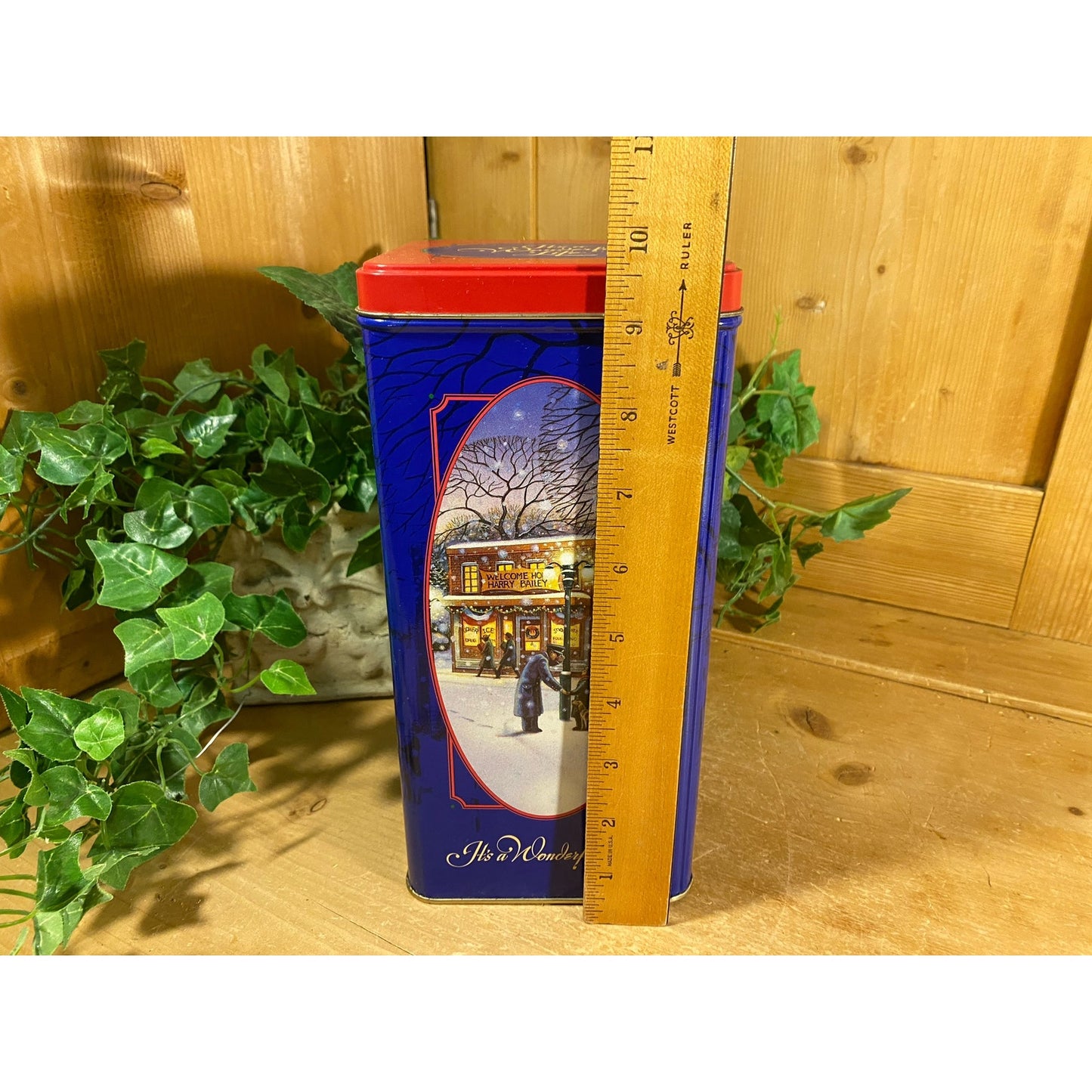 Vintage Christmas Tin: Oreo Cookies | It's A Wonderful Life | 1993 Collector's Edition | Square Canister | Vintage Advertising | Farmhouse