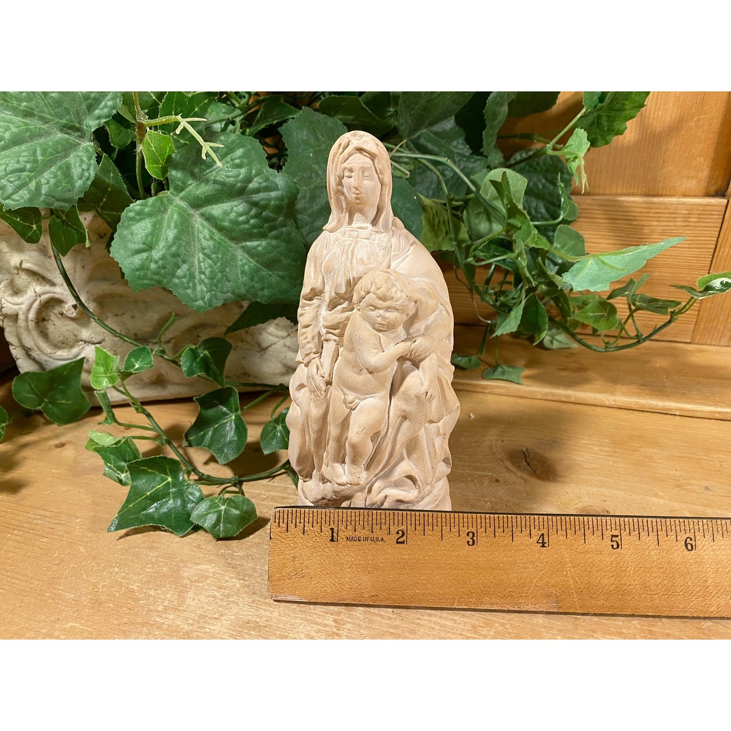 Vintage Statue of the Virgin Mary and Baby Jesus | Madonna | Catholic | Christian Statue | Classic Mother Mary and Infant Jesus Child