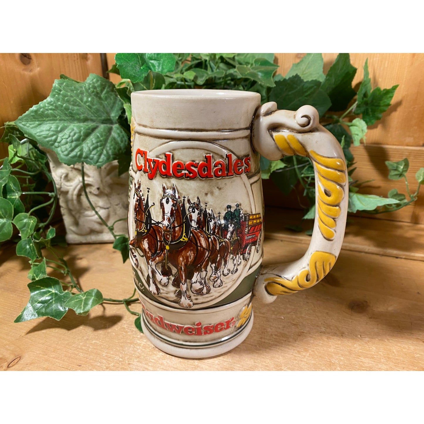 Vintage Ceramic Budweiser Stein In Original Box | 2002 | Budweiser Clydesdale Horses | Guiding the Way Home | Beer Stein | Retro Barware