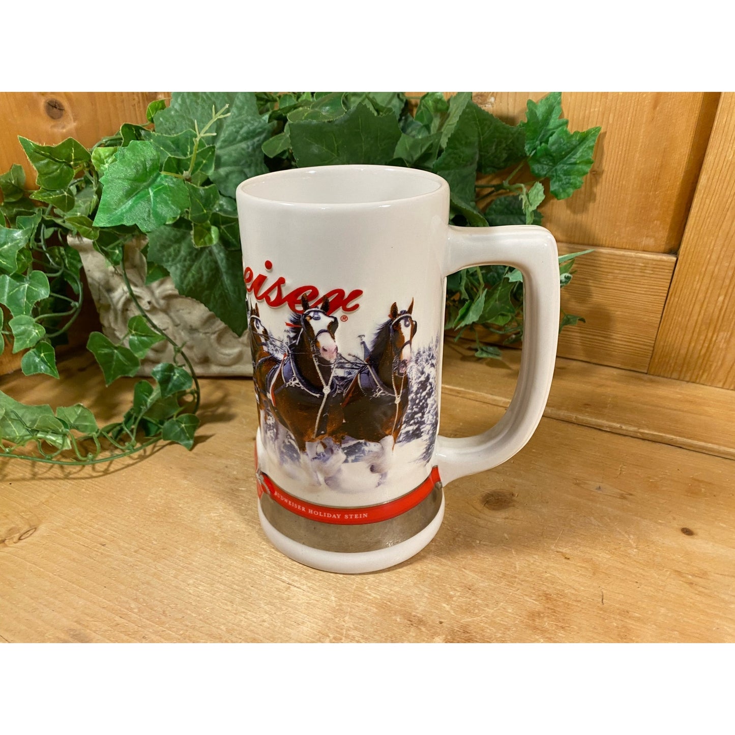 Vintage Ceramic Budweiser Stein | 2011 | Budweiser Clydesdale Horses | Strength, Power, Beauty | Brax Beer Stein | Brax | Retro Barware