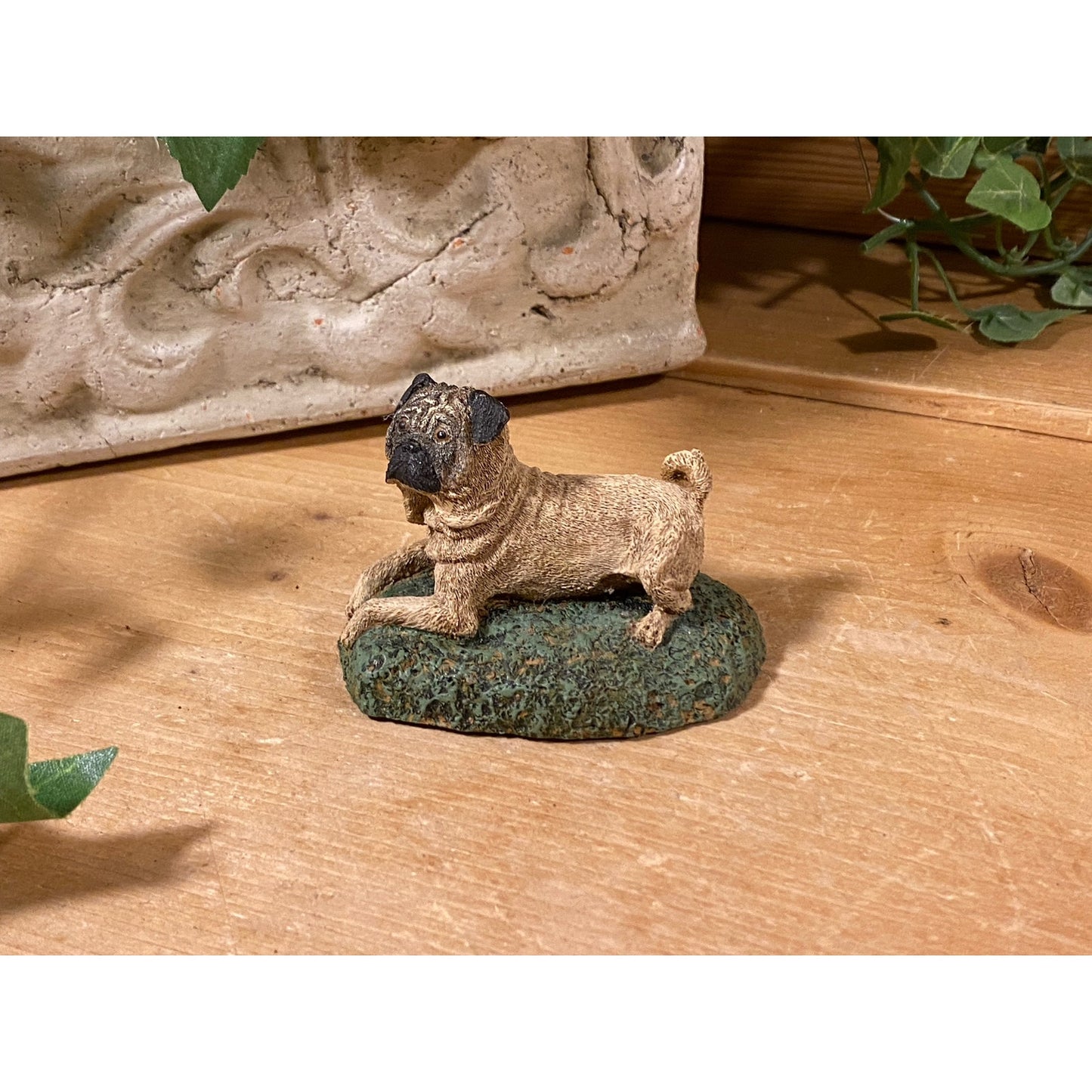 Vintage Cold Bronze Cast "Pug" Dog Figurine | Kennel Collection | Marsha A. Richardson | Cottagecore | Handcrafted In Boone, NC | Dog Figure