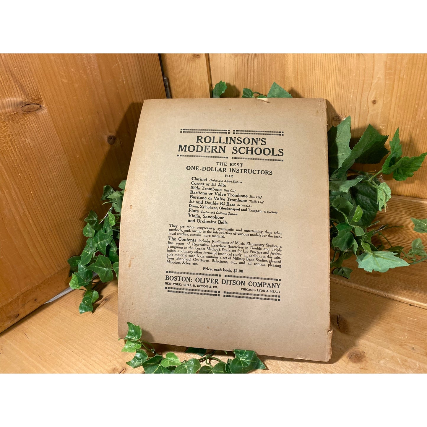 Vintage Eureka Method for The Guitar | Music Book | Septimus Winner | Vintage Guitar Music Book | Oliver Ditson Co. | Guitar Sheet Music