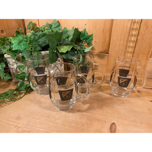 Vintage Glass Blackberry Julep Glasses - Set of 4 | Mixing Glasses | Vintage Southern Kitchen | Academia Barware | Cocktails Glasses Set