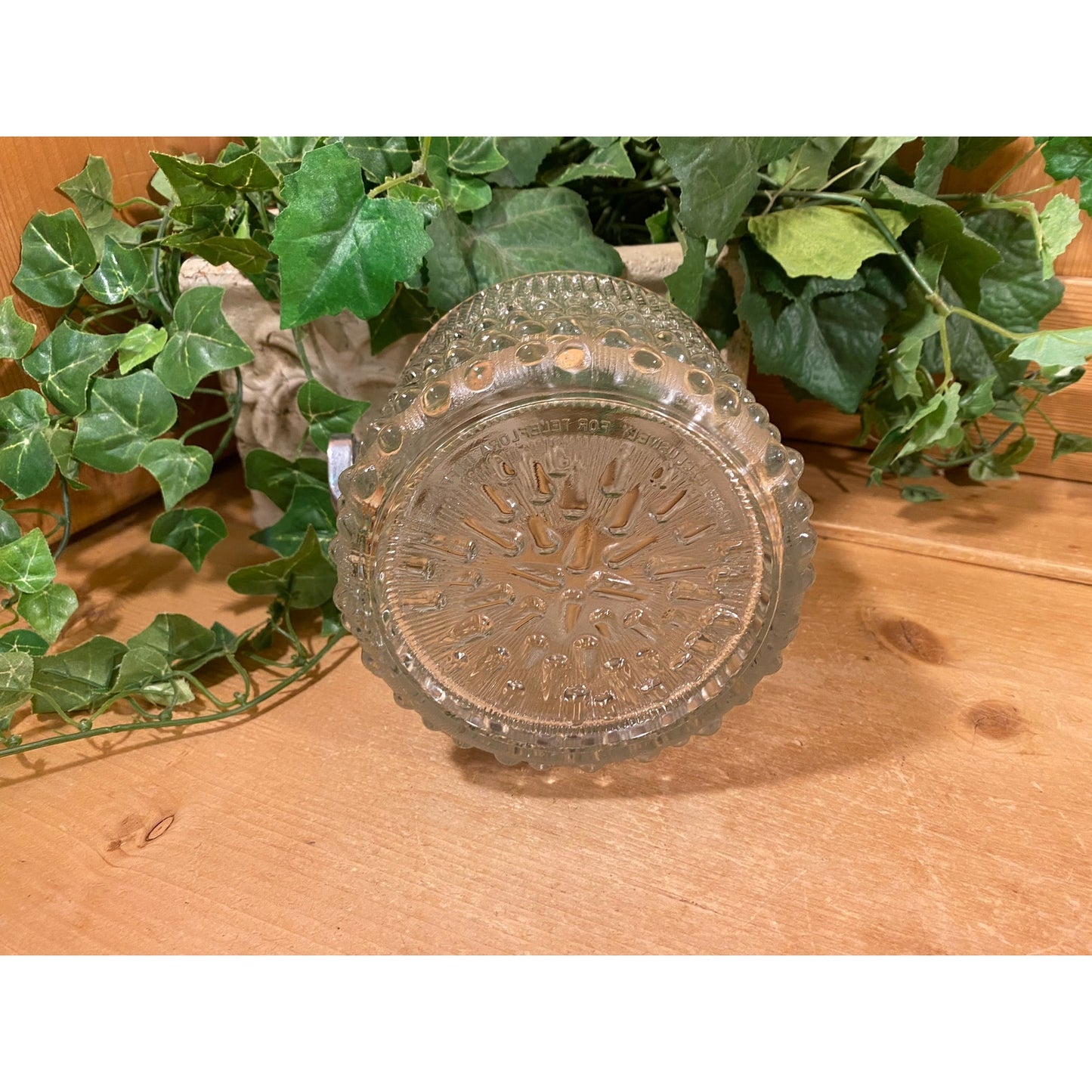 Vintage Round Clear Glass Ice Bucket with Metal Handle | Teleflora | Wine Chiller | MCM | Champagne Bucket | Ice Pail | Midcentury Modern