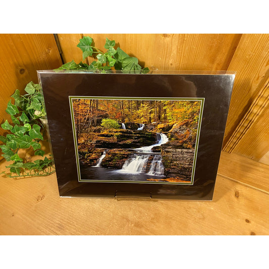 Vintage Waterfall Art Photo by Dan Mohr | Factory Falls | Delaware | Certificate of Authenticity | Matted Fine Art Giclee Print | Farmhouse