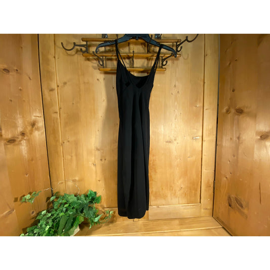 Vintage Strappy Black Cocktail Dress | Jahnia Contemporary Soiree | Womens 12 | Retro Little Black Dress | Prom | Slinky Black Fitted Dress