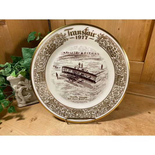Vintage Souvenir Plate | Transfair 1977 | Orville Wright | New Jersey | USA Travel Plate | Midcentury Modern Wall Decor | Collector Plate