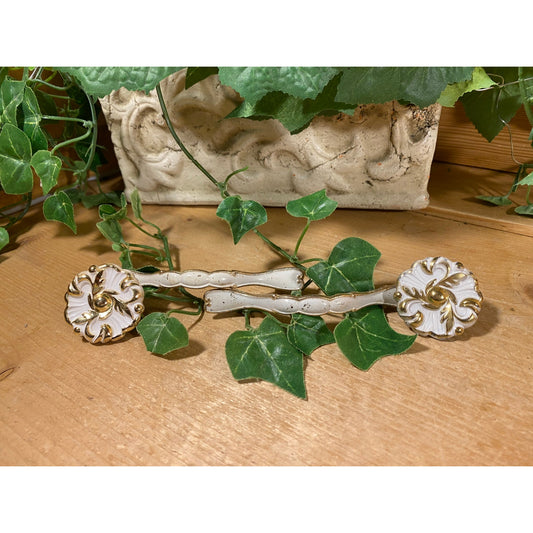 Vintage Ornate Metal Painted Drawer Pulls - Set of 2 | Metal Hardware | Kitchen Drawer Pulls | Dresser Drawer Handles | Victorian Room Decor
