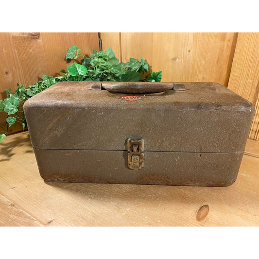 Vintage Gray Metal Tool Box | Morhand Toolbox | Workshop Decor | Workbench Decor | Hand Tools Storage | Industrial Decor | Shop Organization