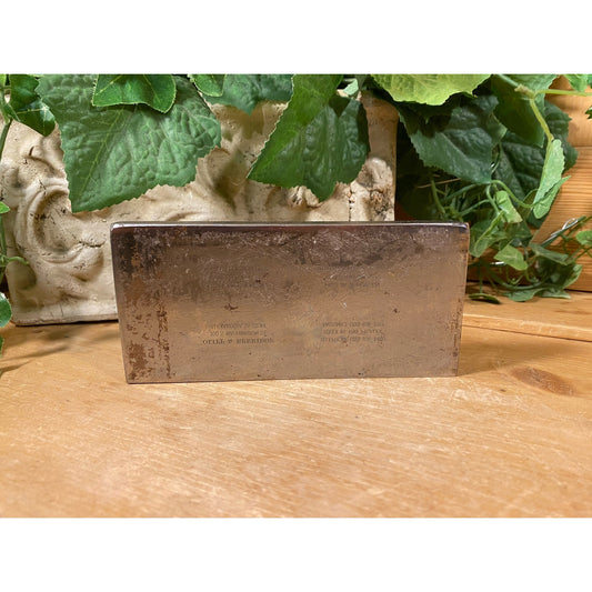 Vintage Oliff and Berridge Metal Letterpress Print Block | Vintage Metal Printing Block | Print Block