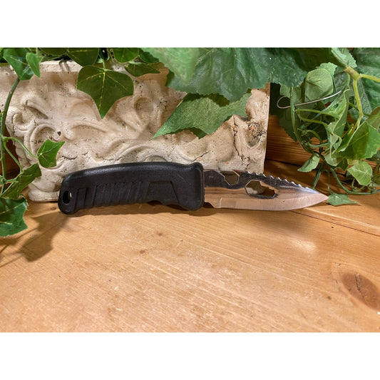 Vintage Tactical Knife with Saw Back Blade | Survival Knife with Black Handle | Outdoor Survival Knife | Camping, Fishing, Hunting, Outdoors