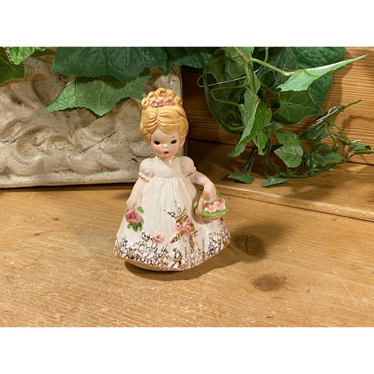 Vintage Josef Originals Flower Girl | Wedding Flower Girl Figurine w/ White Dress, Flower Basket | Wedding Flower Girl | Cottagecore Decor