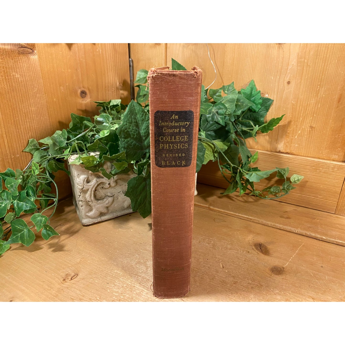 Vintage Hardcover Text Book: An Introductory Course In College Physics | 1941 | Hardcover Science Textbook | Macmillan | Vintage Text Book