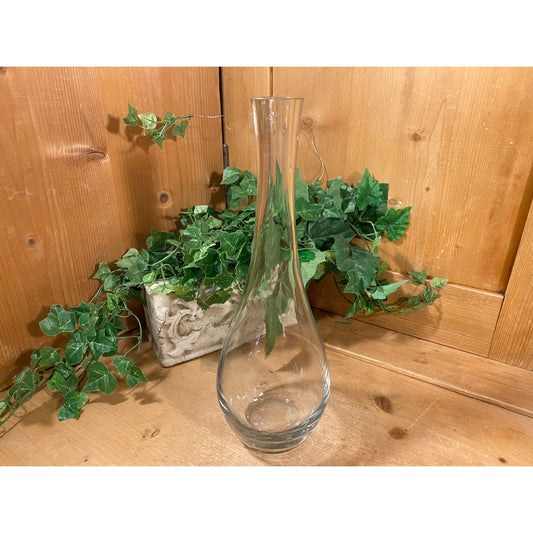 Vintage Handblown Glass Teardrop Vase | Zodax | Made In Portugal | Shabby Chic Table Decor | Clear Glass Teardrop Flower Vase | Bud Vase