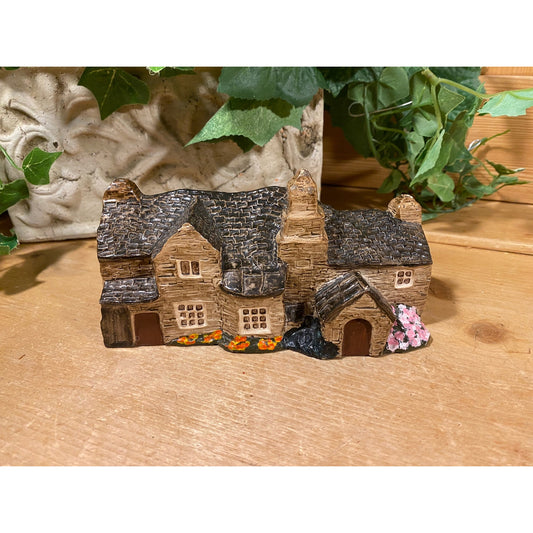 Vintage Hand-painted Ceramic House Figurine | Westcountry | English Country Table Decor | Cottagecore Decor | Mini Ceramic Village House
