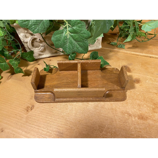 Vintage Two-Deck Wooden Playing Cards Holder | Cottagecore Room Decor | Vintage Wood Card Tray | Midcentury Modern Game | Classic Games