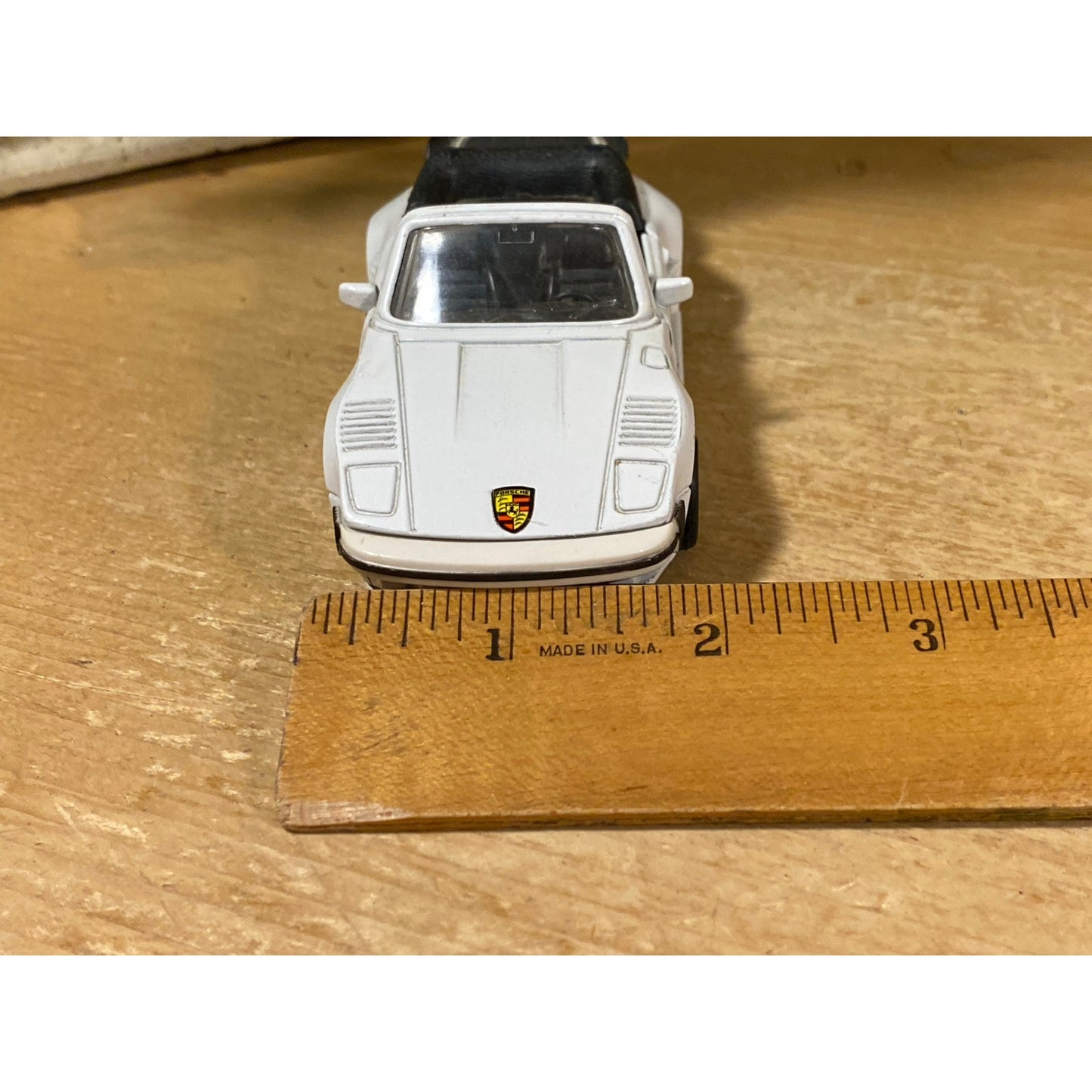 Vintage Toy Car | White Convertible Porsche 911 Turbo Flat Nose Cabriolet | MC Toys | 1:36 Scale Model Car | Collectible Miniature Car