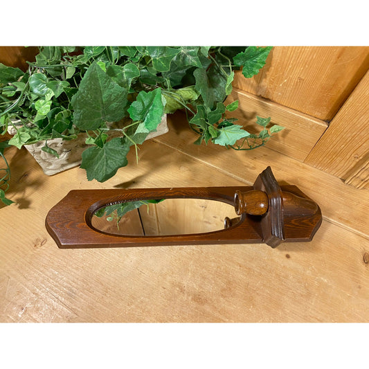 Vintage Wooden Candle Holder Wall Sconce with Mirror | Farmhouse Wall Decor | Turned Wood Wall Sconces | Midcentury Modern Wall Decor