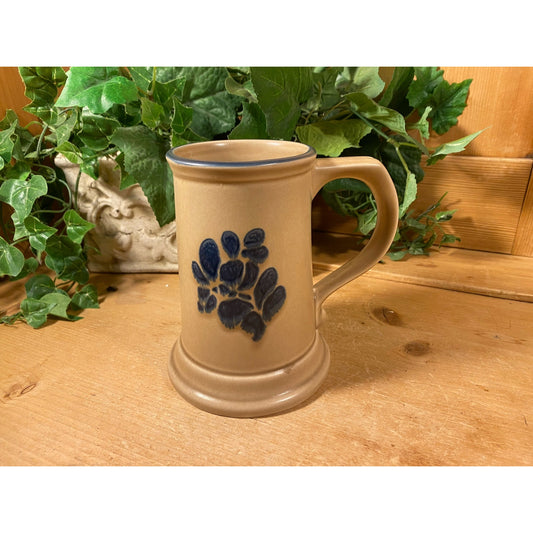 Vintage Blue Floral Stoneware Stein | Pfaltzgraff | Ceramic Stoneware Stein Mug | Country Decor | Pfaltzgraff Stein | Farmhouse Kitchen