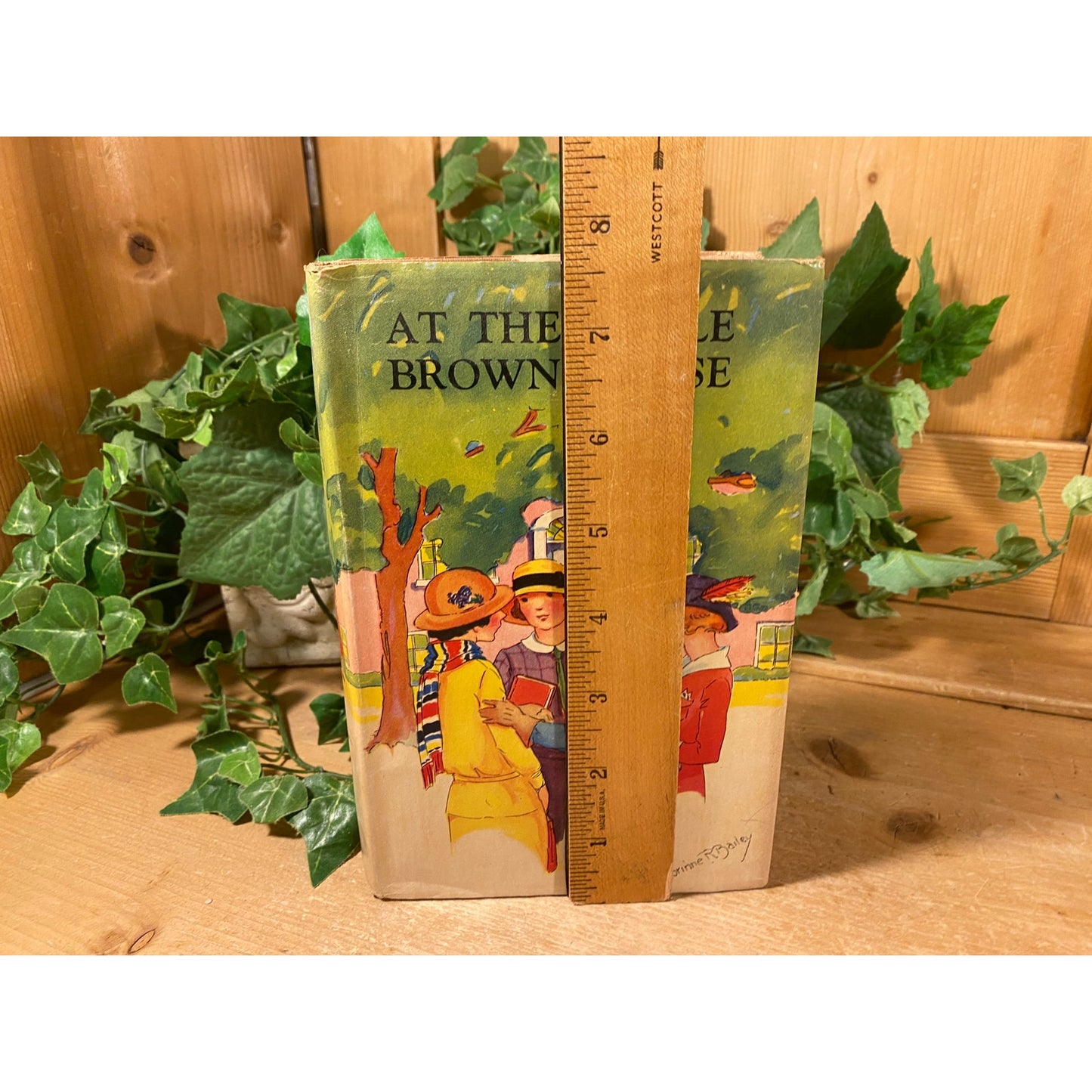Vintage Book: At the Little Brown House | 1930s | Ruth Alberta Brown | Hardcover Novel Fiction | Small Town Rural | Saalfield Publishing