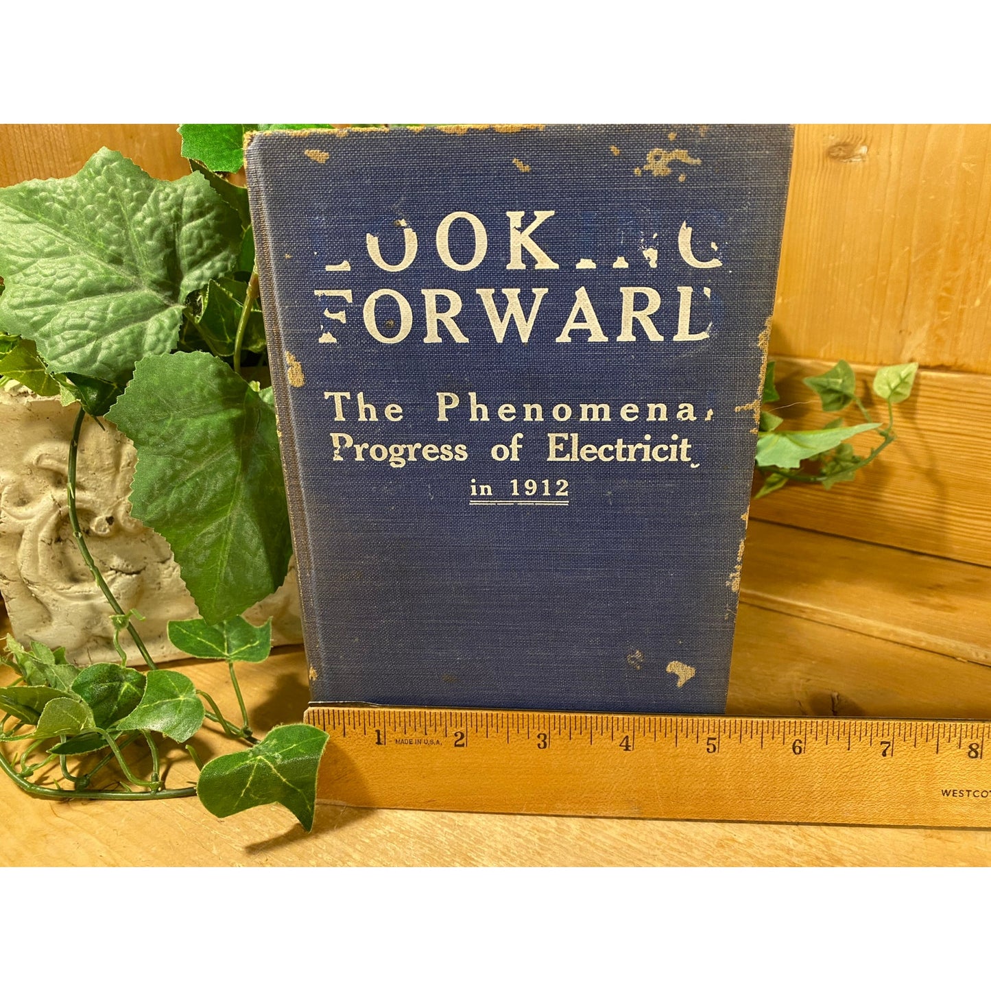 Vintage Book: Looking Forward - The Phenomenal Progress of Electricity In 1912 | Hillman | 1906 | Utopian Sci-Fi Novel | Hardcover Book