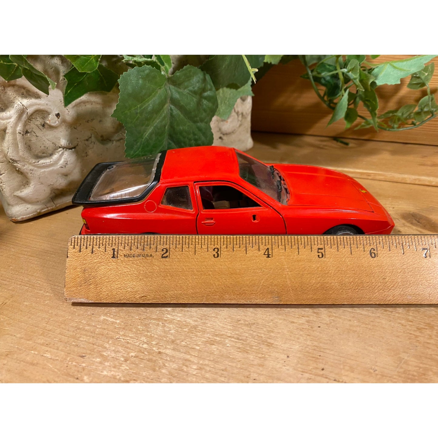 Vintage Toy Car | Red Convertible Porsche 944 Turbo | Majorette | 1:24 Scale Model Car | Collectible Miniature Car