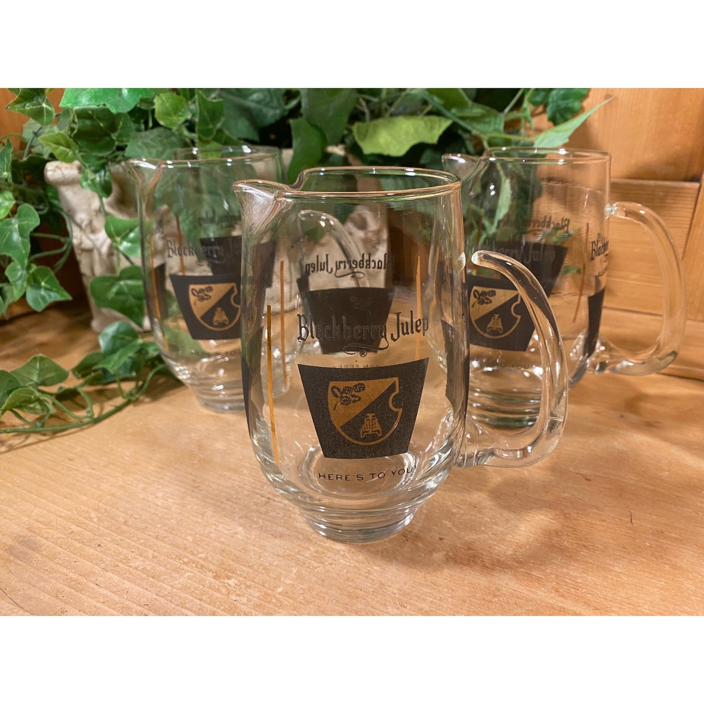 Vintage Glass Blackberry Julep Glasses - Set of 4 | Mixing Glasses | Vintage Southern Kitchen | Academia Barware | Cocktails Glasses Set