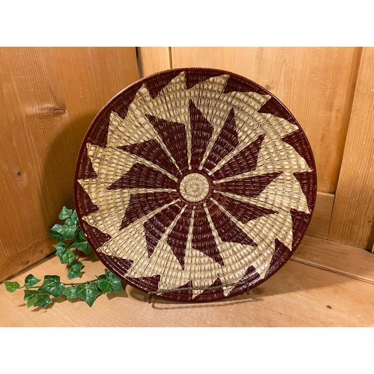 Vintage Art Pottery Platter | Bellini | Boho Pottery Fruit Bowl | Midcentury Modern Table Decor | Neutral Decor | Brown, Tan Pottery Bowl